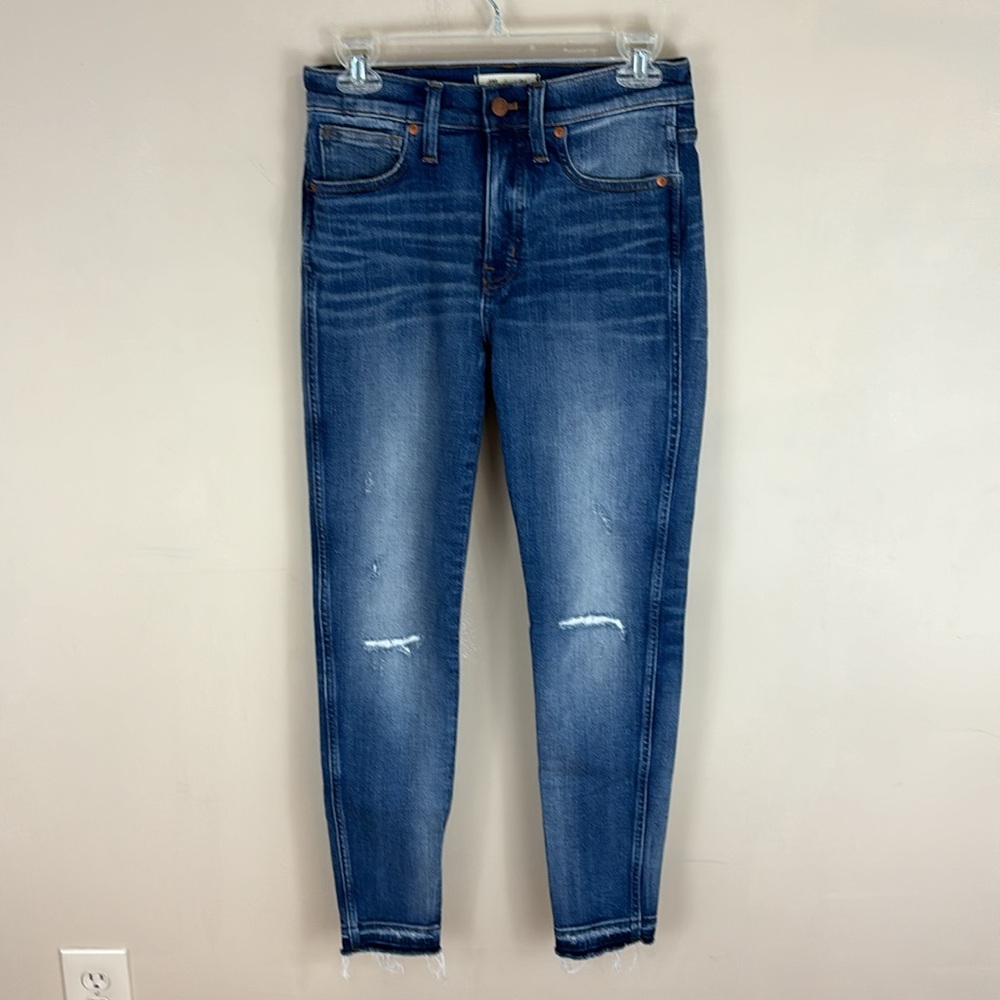 Madewell 9” High-Rise Skinny Jeans Slightly Distressed Size 27